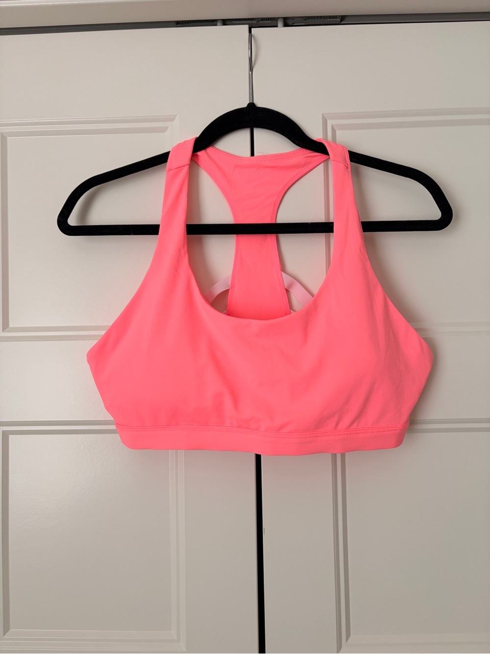 Fabletics Neon Coral Racerback Sports Bra